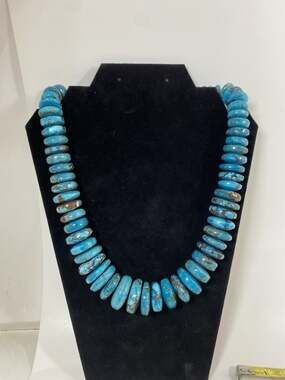 Turquoise Disc Necklace w/ Reddish Brown Matrix
